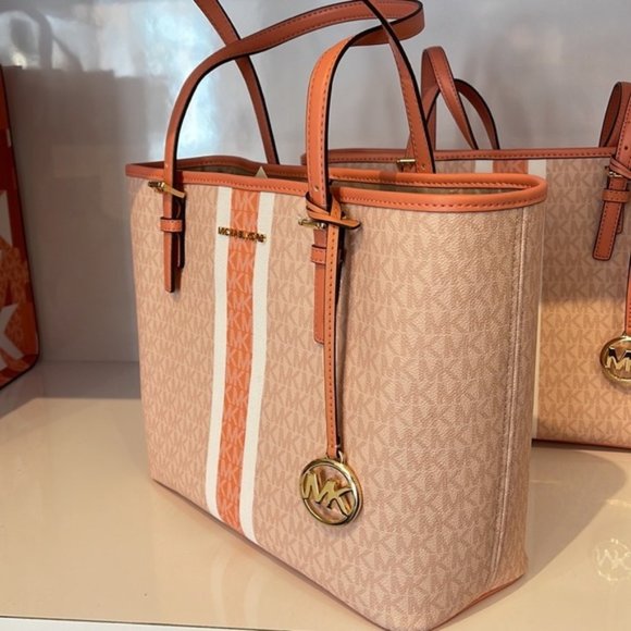 Michael Kors Jet Set Travel Medium Carryall Tote Sherbert Multi - Picture 16 of 16